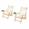 W Unlimited Romantic Collection Canvas Sling Chair with Cup and Wine Holder Set of 2 2117NC-BG-CH2